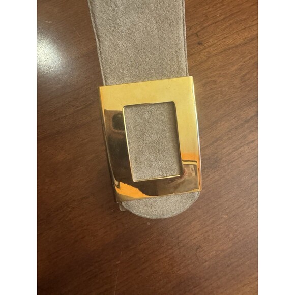 Vintage Carlisle Suede Leather Gold Buckle Belt S main image 5